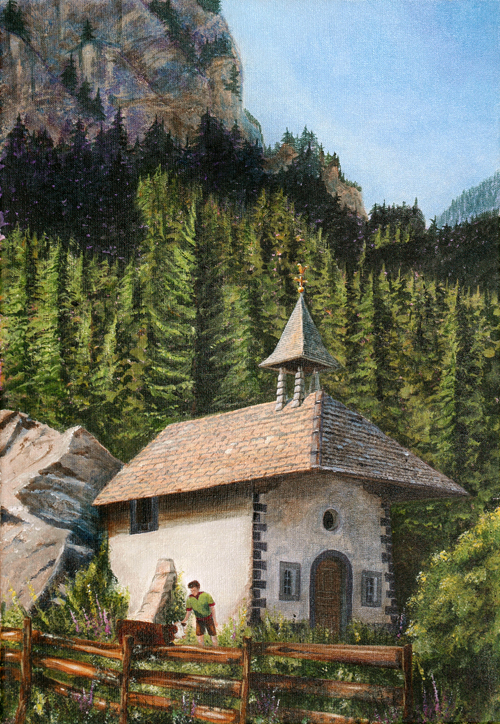 tableaux peintures montagnes alpages vaches chablais abondance abbaye châtel chapelle cours sapins dranse peintre herbo herbaut herbault herbot